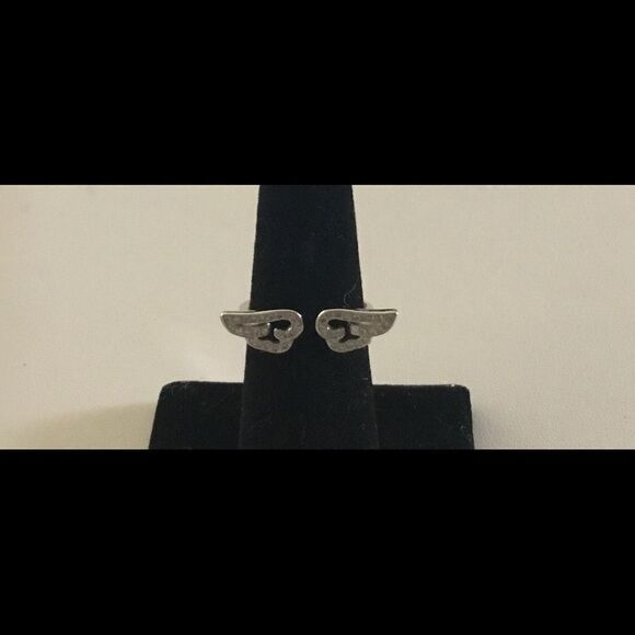 New Sparkling CZ Diamond Angel Wing Ring Sz 7-8 - Picture 5 of 5